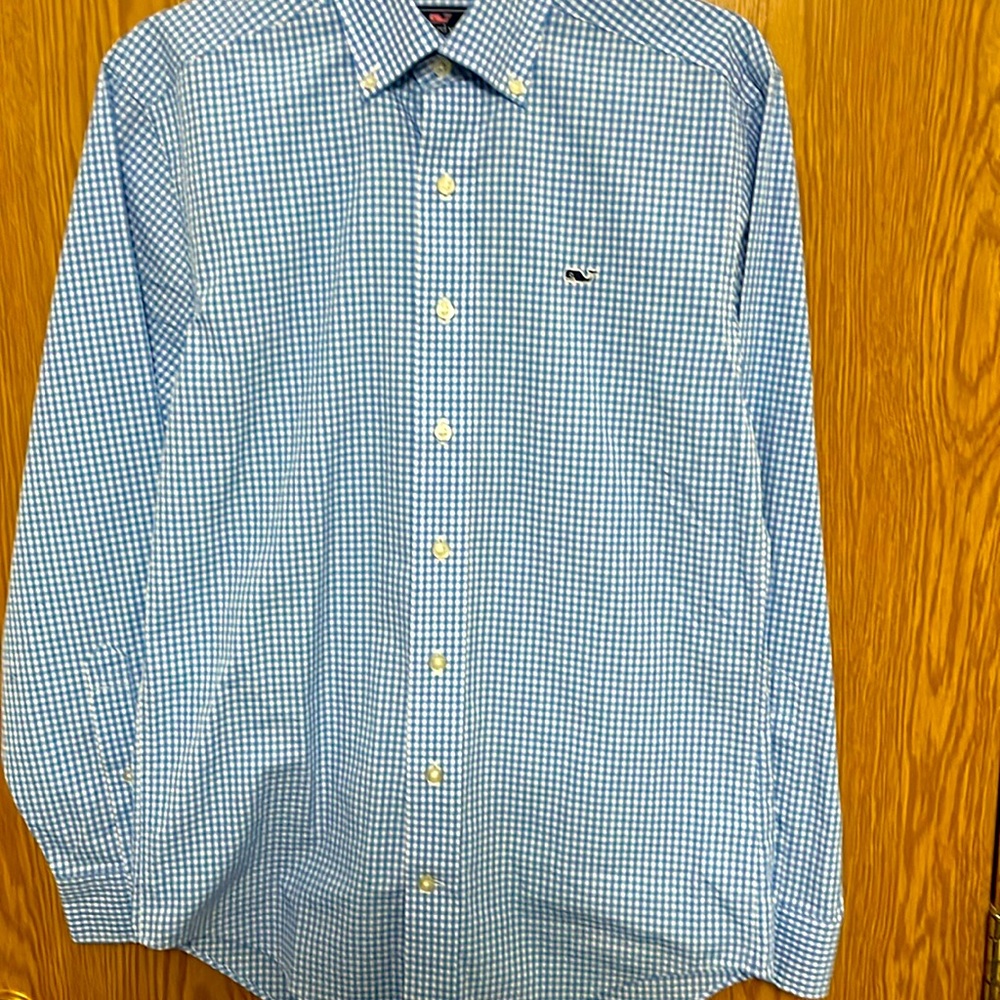 Vineyard Vines Men’s Button Down Shirt Size XS blue gingham Like new condition